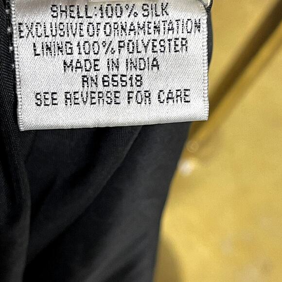 Vintage 80's Stenay Sleeveless Black Beaded Cowl Neckline Silk Tank Top Size M - Picture 14 of 14